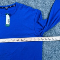 Public Rec Go To Long Sleeve Shirt Mens Medium Blue Crew Neck Pima Cotton Tencel