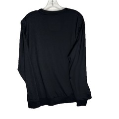 Mens Large Favorite Soft Pullover Black Shirt Front Zipped Pocket Members Mark
