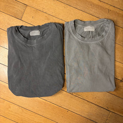 Lot of 2 Richie Le Collection Blank Daily Tee Mens M Gray Made USA Streetwear