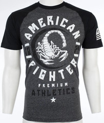 American Fighter Mens T-Shirt MICHIGAN Athletic BLACK GREY Biker MMA