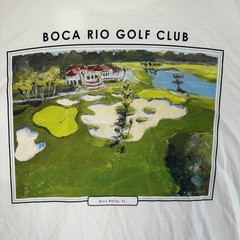 NEW B. Draddy Pima Cotton T-Shirt Mens Large White Boca Rio Golf Club Pocket Tee
