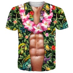 Hawaiian Muscle Costume Graphic 3D T-shirt Carnival Beach Party