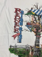 Vintage 90s Redneck High Rise Treehouse T Shirt Funny Deer Hunt Size Large White