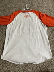 Crossfit Omaha Baseball 3/4 sleeve tshirt Orange white adult XL