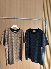 NWT COACH Women Men’s Unisex Black Brown printed T Shirt Organic Cotton