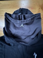 Baseballism Baseball Print Black Hooded Sweatshirt Neck Wrap Mens Size Large