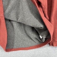 L.L.Bean Henley Pullover Mens 3XL Red Sherpa Fleece Lined Waffle Knit Thermal