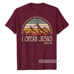 I Speak Jesus Christian T-Shirt Bible Verse Believe In God Faith Catholic Tee