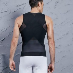 Men Compression Slimming Body Shaper Vest Sleeveless Zipper Undershirt Tank Top