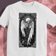 #26 Gothic Skeletal Angel T-Shirt – Black-and-White Ethereal Winged Skeleton Des