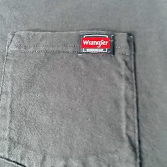 Wrangler Workwear Black Pocket T-Shirt Cotton Knit Crew Neck Short Sleeve L