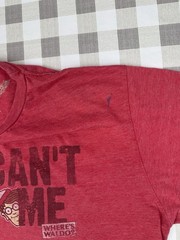 waldo graphic tee funny slogan shirt red casual medium