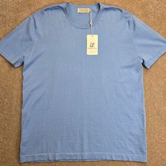 Collars and Co Men’s Lucca Luxury Touch Soft Cotton Silk T-Shirt Size 2XL Blue