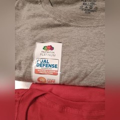 Fruit of the Loom Dual Defense Men’s Short Sleeve Tees in Gray and Red 4XL