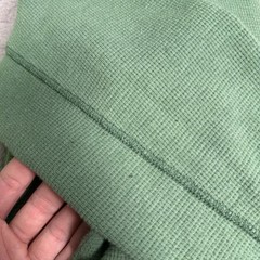 Eddie Bauer Thermal Henley Shirt Mens Medium Green Waffle Knit Outdoor
