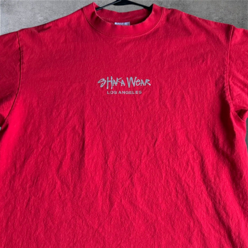 Shaka Wear Los Angeles Heavyweight T Shirt Men’s XL Red Short Sleeve Streetwear