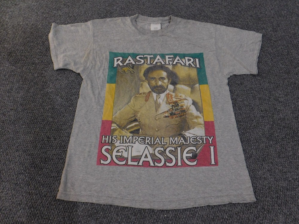 Vintage Rastafari Selassie I Shirt Mens XL Gray His Imperial Majesty Reggae 2003