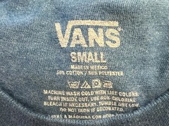Vans Blue Short Sleeve Graphic T-Shirt Red Tongue Blue Cap Size Small