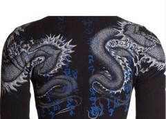 Xtreme Couture by Affliction Men’s Thermal Shirt Double Up Black Biker S-2XL