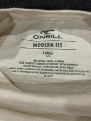O Neill T Shirt Mens Large Beige Monogram Logo Modern Fit Short Sleeve Crew Neck
