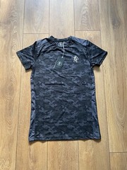 Gym King Mens Performance Camo Contrast T Shirt Panel Short Sleeve Gym
