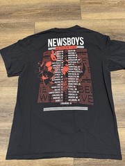 Y2K Newsboys Restart Tour Band Pop Music Double Side Shirt Black Large Concert
