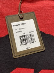 Filson Alaskan Outfitters T Shirt Men’s Large Cardinal Red BLACK BISON Logo New