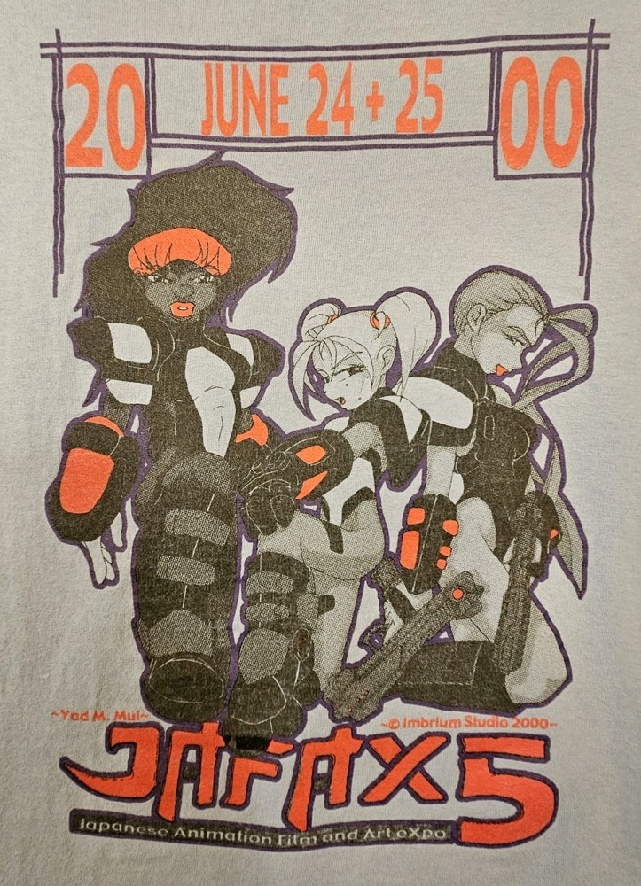 Vtg Jafax 5 T Shirt Medium 2000 Anime Convention Grand Rapids Yad M. Mul