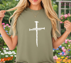 Unisex Three Nails Cross T-Shirt, Men T shirt,Women T shirt Gift Religion Top