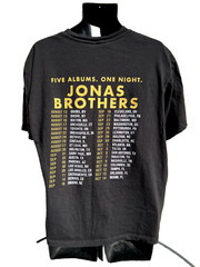 Jonas Brothers Concert T Shirt Five Albums One Night 2023 Black 2 Sided Size XL