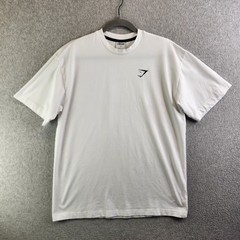 Gymshark Shirt Mens S White Essential Oversized Tee Muscle Gym Loose Fit