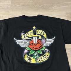 Vintage Billy Joel Shirt Adult XL Black Storm Front Only The Good Die Young