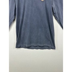 Streetwear Southern Trend Mens Size M Blue Pig Smiley Graphic Long Sleeve Shirt
