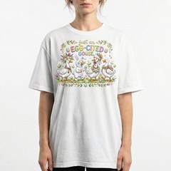 Egg Cited Goose Easter Duck Floral T-Shirt Spring Holiday Cute Animal Tee