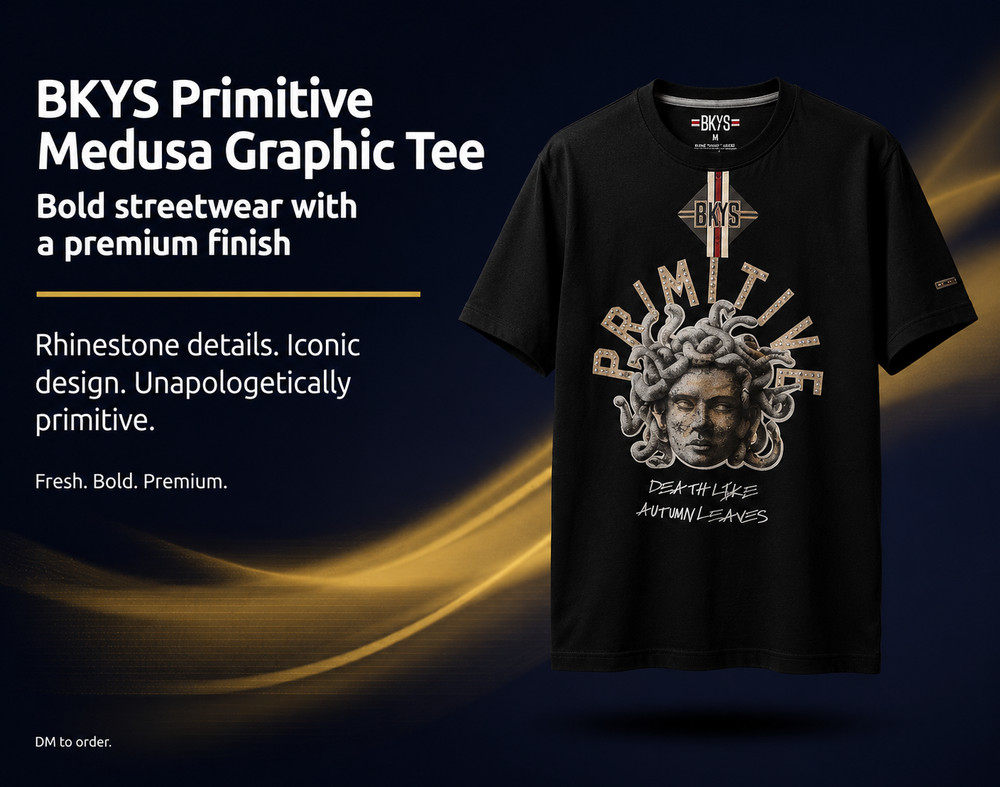 BKYS “Primitive” Medusa Graphic Rhinestone T-Shirt