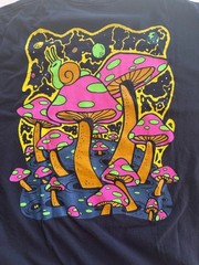 ALAB Mushroom Psychedelic Graphic T-shirt Men X-Large Xl Black Short Sleeve