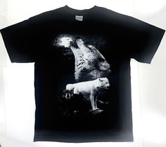 Vintage NWT National Heritage Howling Wolf T Shirt Black Size Large