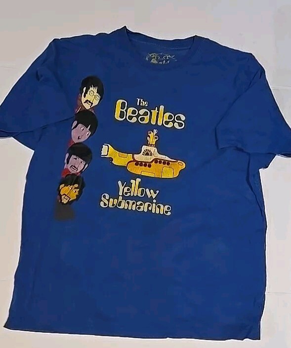BEATLES Yellow Submarine Nothing is real Blue T-Shirt XL