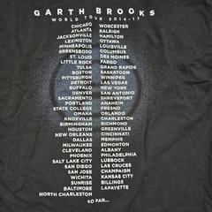 Garth Brooks World Tour 2017 double-sided big graphic XL black t-shirt