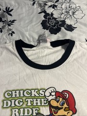 Y2K 2008 Nintendo T-shirt New Super Mario Bros Promo XL Chick Dig The Ride