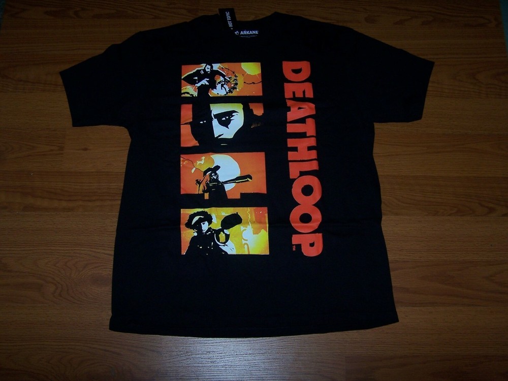 Size L Mens Loot Crate Gaming Black Deathloop Panels T-Shirt Hot Topic