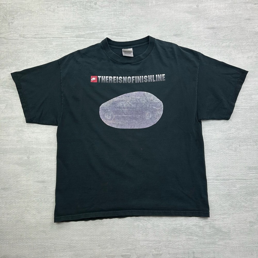 Vintage Nike Sports Car Shirt Adult XL Black There is No Finish Line Race Racing