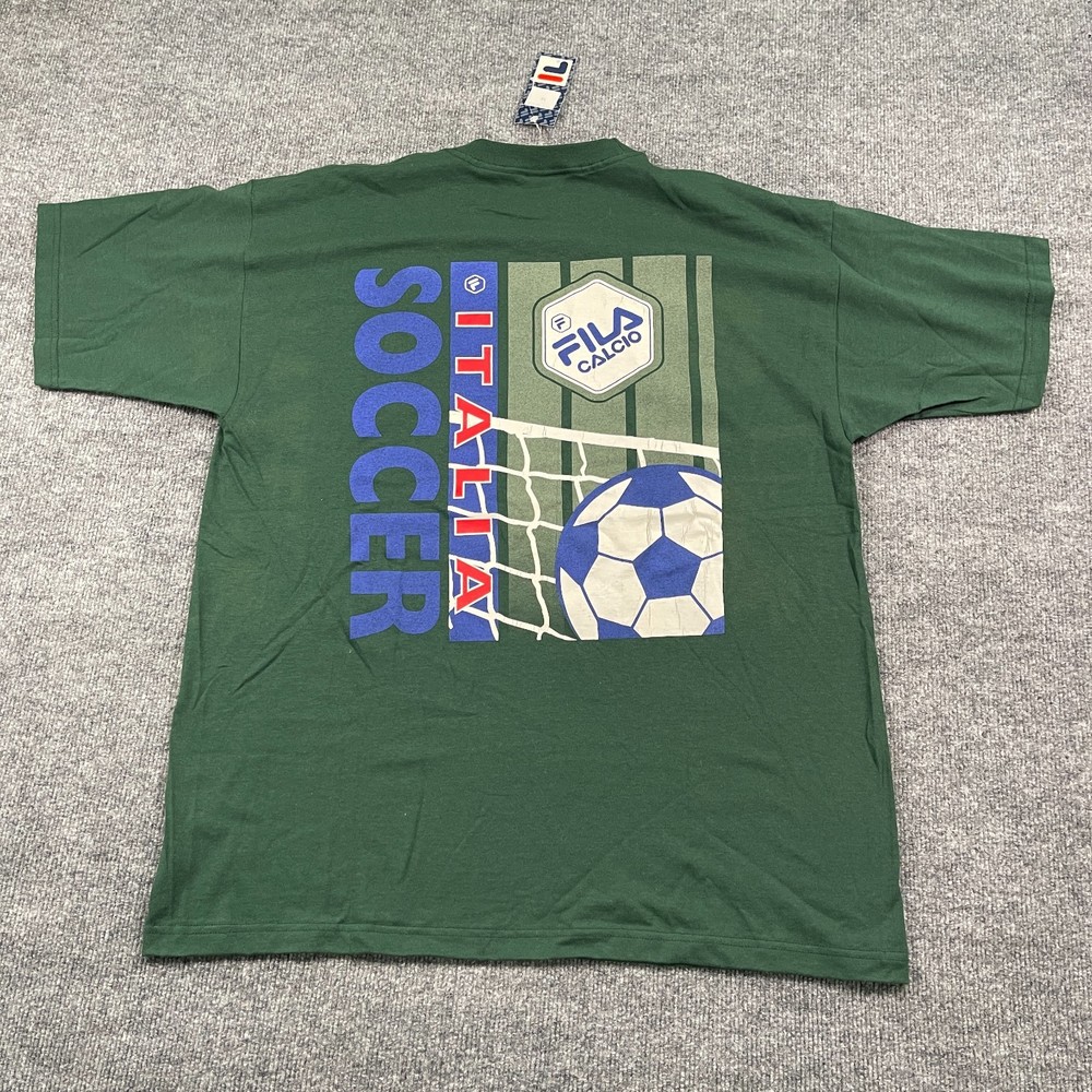 NWT Vintage 90s FILA Calcio Italia futbol Soccer Shirt Large 24×29 Green
