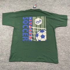 NWT Vintage 90s FILA Calcio Italia futbol Soccer Shirt Large 24×29 Green