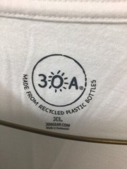 30A White XL Long Sleeve T Shirt T11 (Made from Recycled Plastic Bottles)