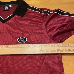 Rollin Hard Shirt Red V Neck Collar Size XL Made In USA Vintage