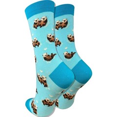 Womens Premium Comfort Animal Socks Sea Otter Blue Novelty Cute Gift Hosiery