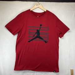 Nike Air Jordan Retro 11 XI Jumpman Graphic T-shirt Red Mens Large Slim Athletic