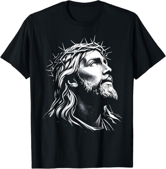 NEW LIMITED Jesus Christ Face With Crown Of Thorns God Bible Best T-Shirt S-3XL