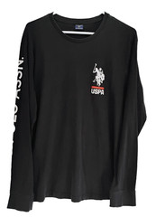 US Polo Assn USPA Black Long Sleeve Shirt Mens Large